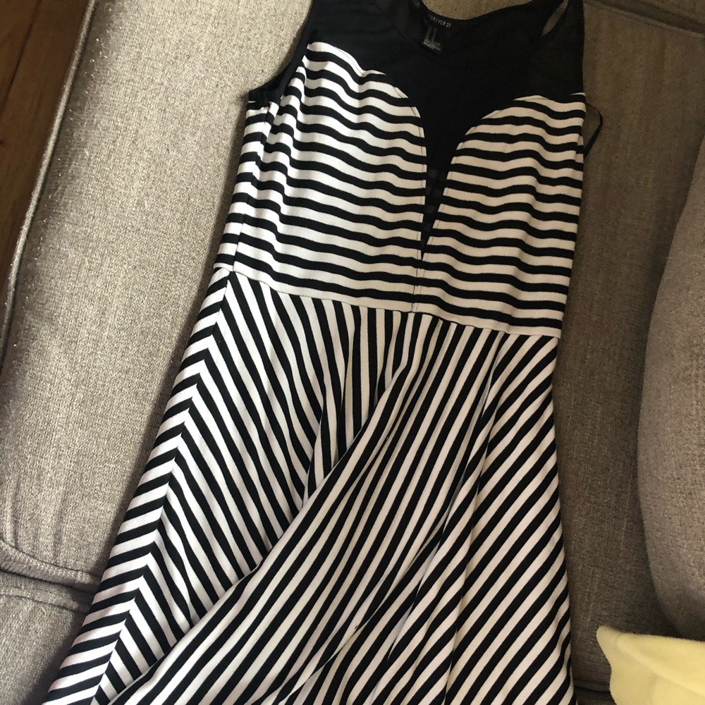 black and white dress
